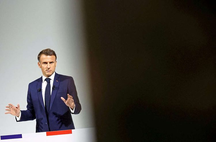 Emmanuel Macron bei Pressekonferenz