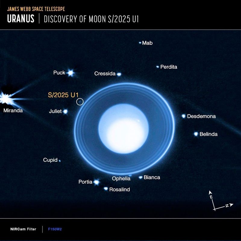 Webb entdeckt neuen Mond um den Planeten Uranus
