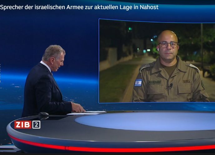 Der israelische Militärsprecher Arye Sharuz Shalicar zu Gast bei Armin Wolf in der 