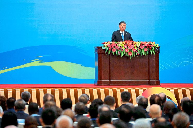 Xi Jinping hält eine Rede beim Forum der Neuen Seidenstraße