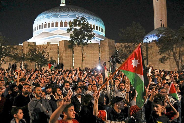 Das Bild stammt von einer Demonstration in Amman, Jordanien.