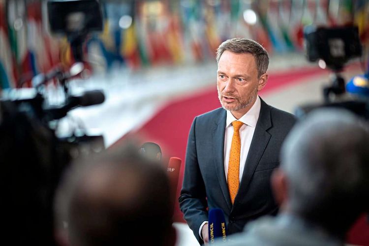 Finanzminister Christian Lindner (FDP) bei einem Gipfel in Brüssel.