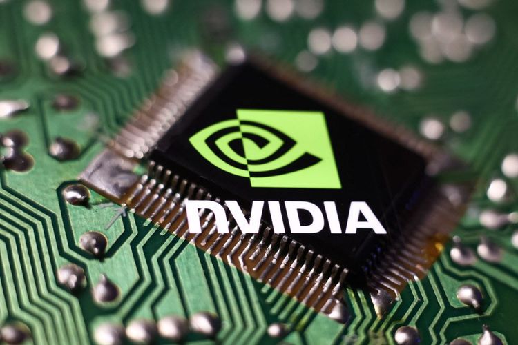 Das Bild zeigt einen Microchip des Herstellers Nvidia.