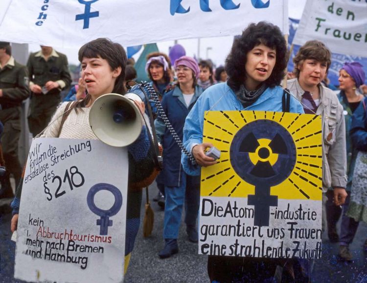 Frauendemo in Deutschland Anfang der Achtzigerjahre.