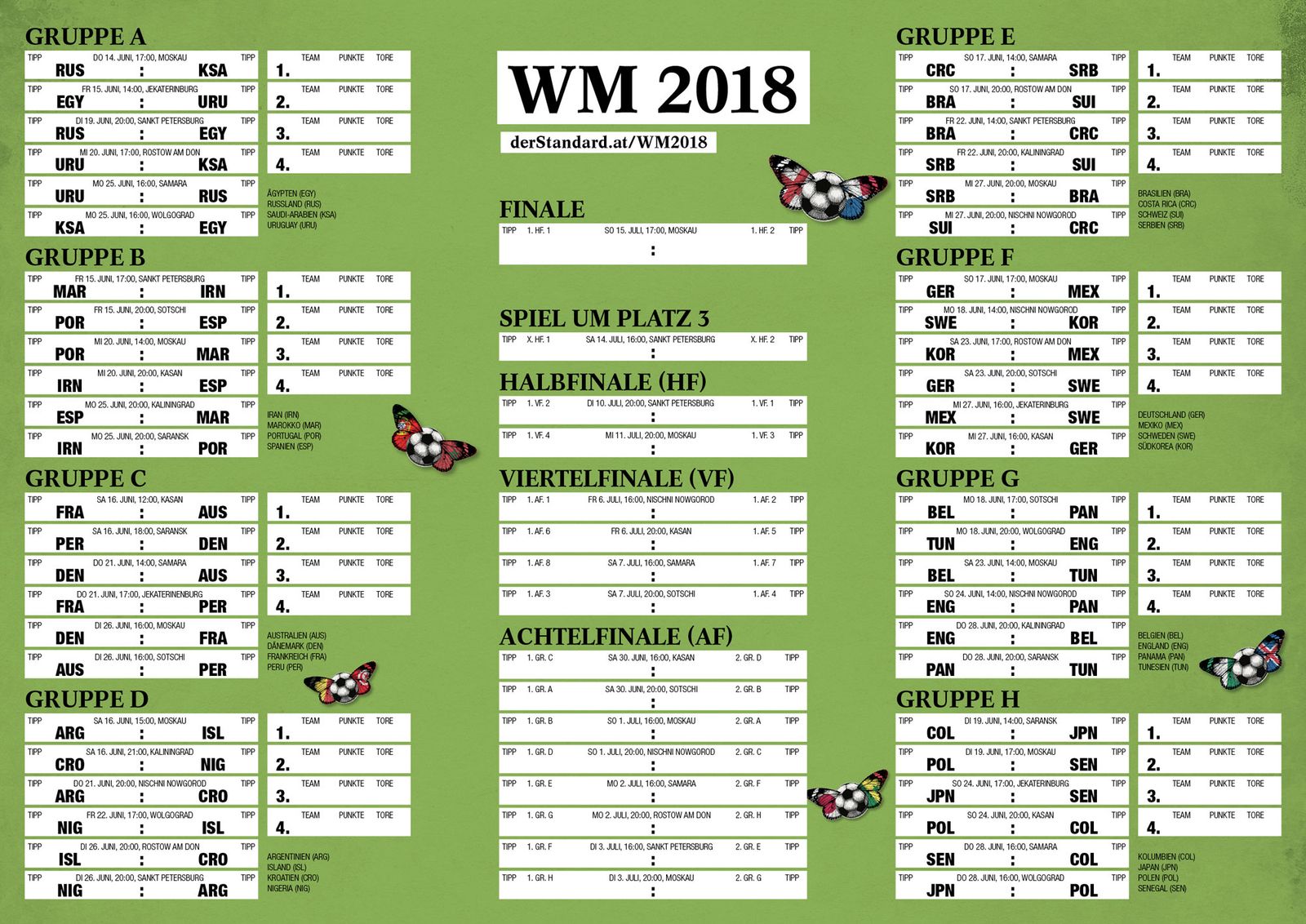 WM 2018: Spielplan Als PDF Zum Download - Fußball - DerStandard.at › Sport