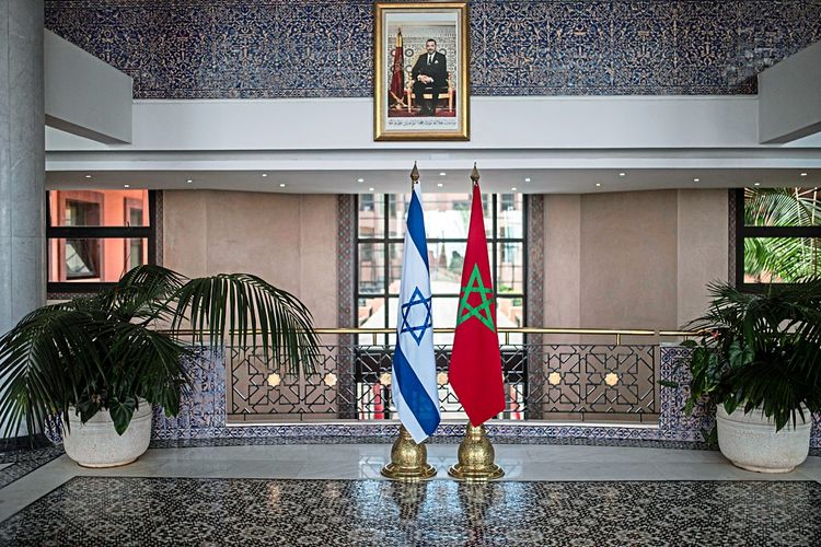Flaggen von Israel und Marokko