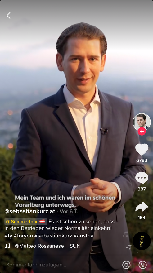 kurz auf tiktok der kanzler im kinderzimmer netzpolitik derstandard at web