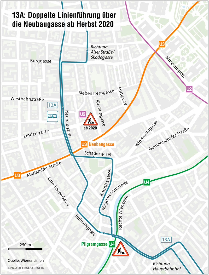 Buslinie 13A Neue Route Durch Begegnungszone In Neubaugasse Wien 