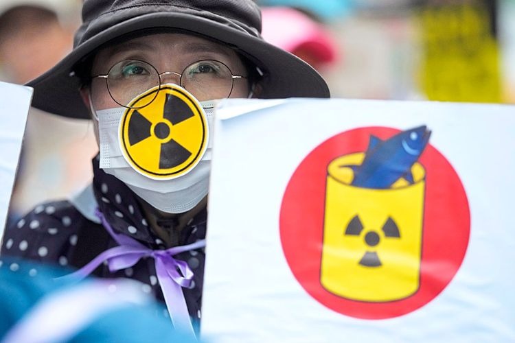 Proteste gegen radioaktive Wasserableitung in Fukushima