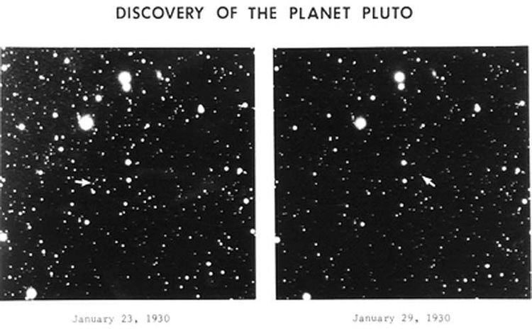 Zwei Teleskopfotos vom Sternenhimmel aus dem Jahr 1930