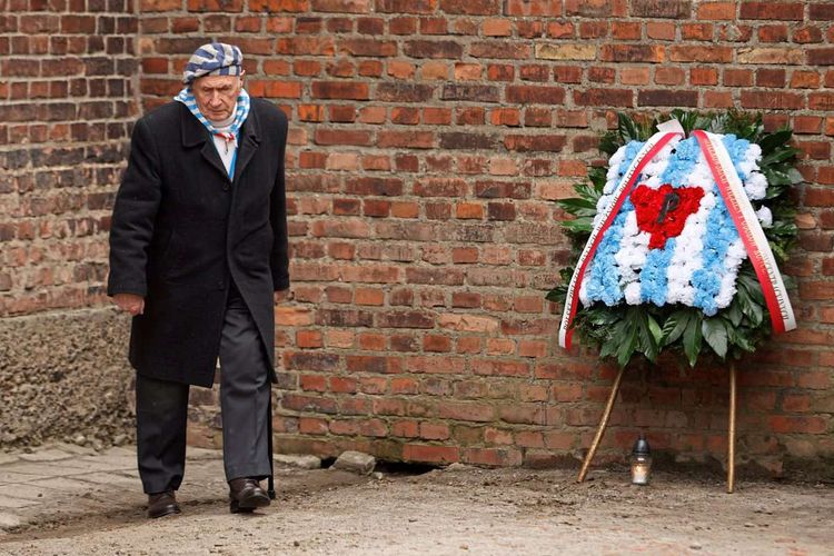 Stanisław Zalewski im Jänner 2023 bei einer Gedenkfeier zum Jahrestag der Befreiung im ehemaligen Konzentrationslager Auschwitz.