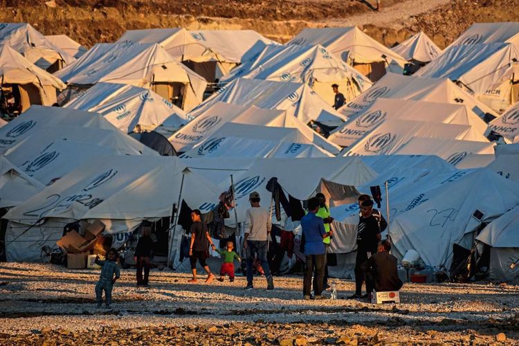Szene aus dem Lager für Flüchtlinge und Migranten in Kara Tepe auf der griechischen Insel Lesbos am 11. Oktober 2020