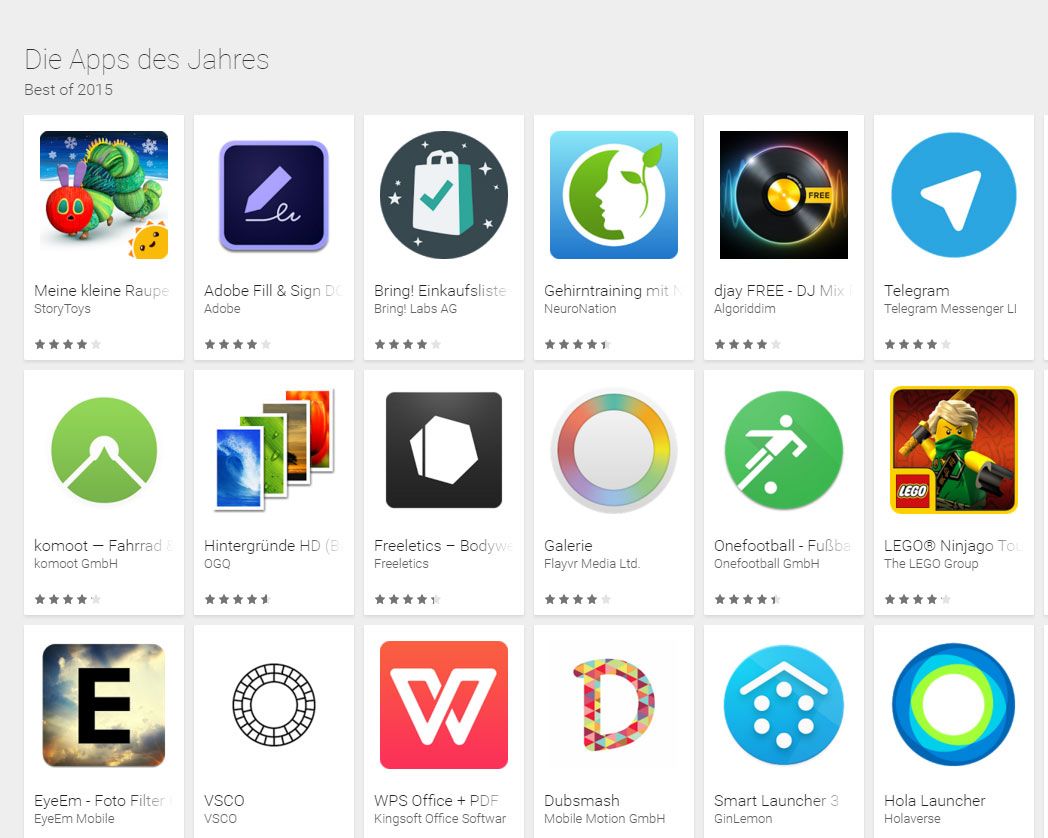 Das sind laut Google die diesjährigen besten Apps und Android-Games ...