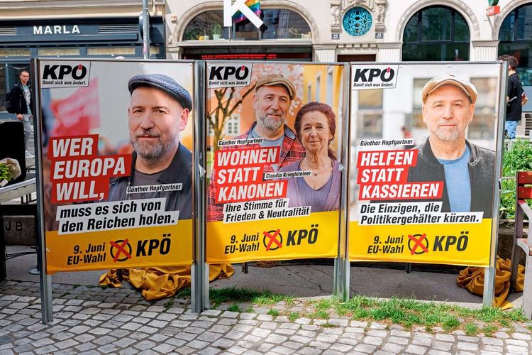 KPÖ-Plakate Europawahl 2024