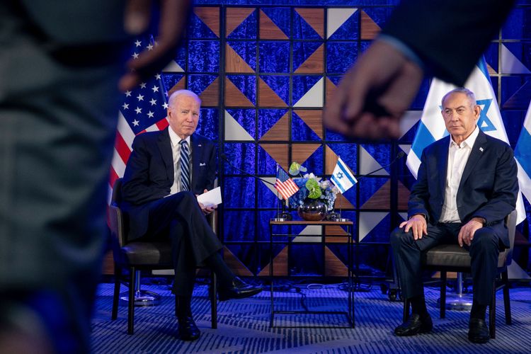 Biden, links im Bild, Netanjahu rechts