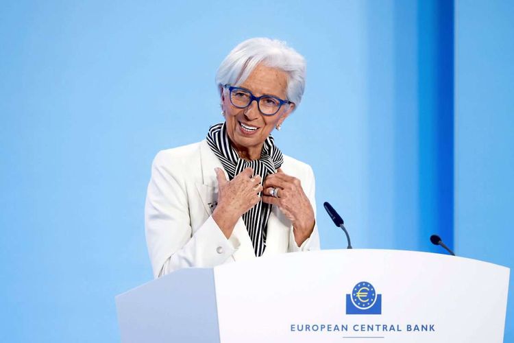 EZB-Präsidentin Christine Lagarde bei einer Pressekonferenz.
