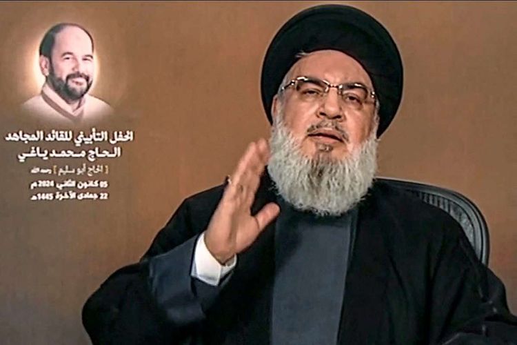 Hassan Nasrallah am Freitag bei einer TV-Ansprache.