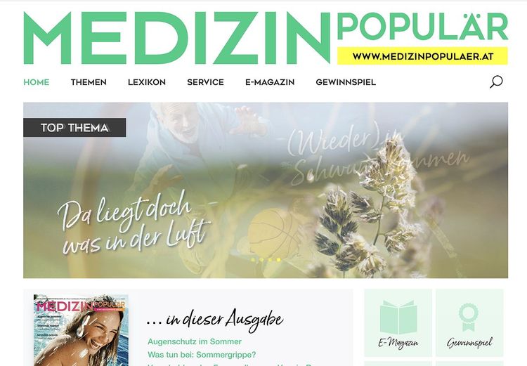 Webseite Medizin Populär