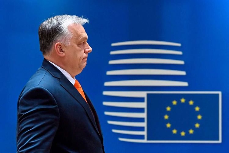 Ungarns Regierungschef Viktor Orbán von der Seite aufgenommen
