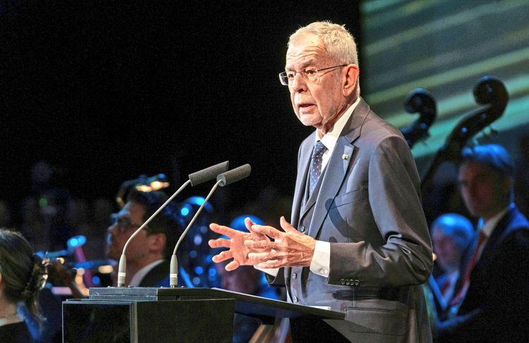 Bundespräsident Alexander Van der Bellen bei einer Rede