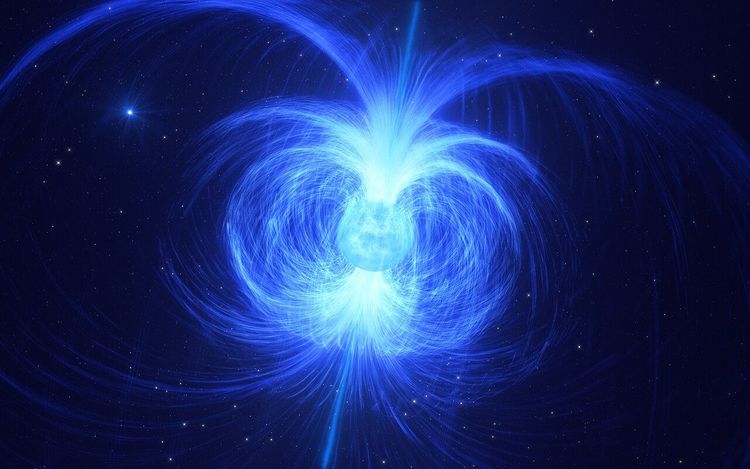 Künstlerische Darstellung des Sterns HD 45166, der zu einem Magnetar werden dürfte