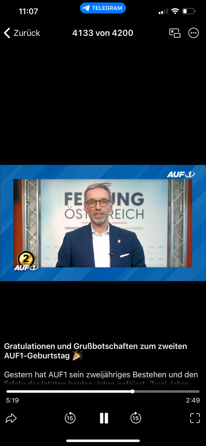 FPÖ-Chef Herbert Kickl in einem Auf1-Video
