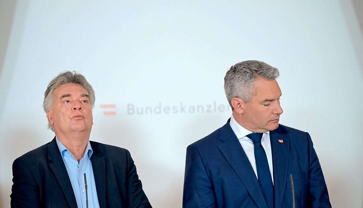 Werner Kogler (Grüne), Karl Nehammer (ÖVP)