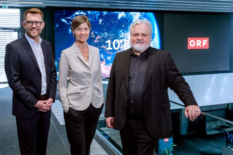 Das Trio an der Spitze der ORF-Redaktionen (von links): Sebastian Prokop, Gabriele Waldner-Pammesberger und Johannes Bruckenberger.