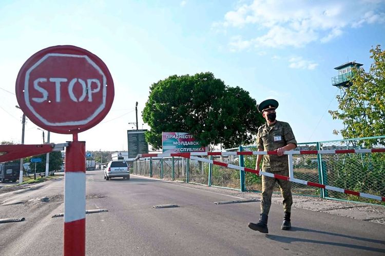 Ein Posten der international nicht anerkannten Republik Transnistrien an der Grenze zur Ukraine.