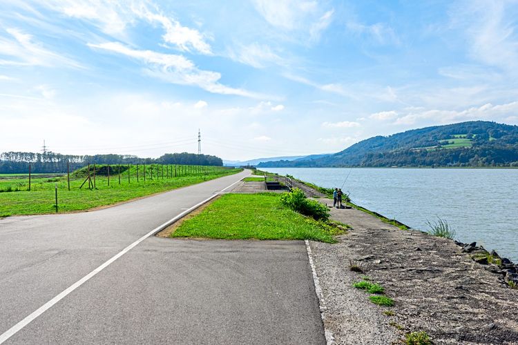 Der Radweg beim Melk an der Donau.