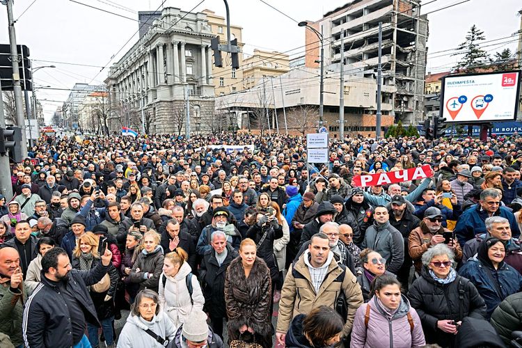 Demonstration in Belgrad.