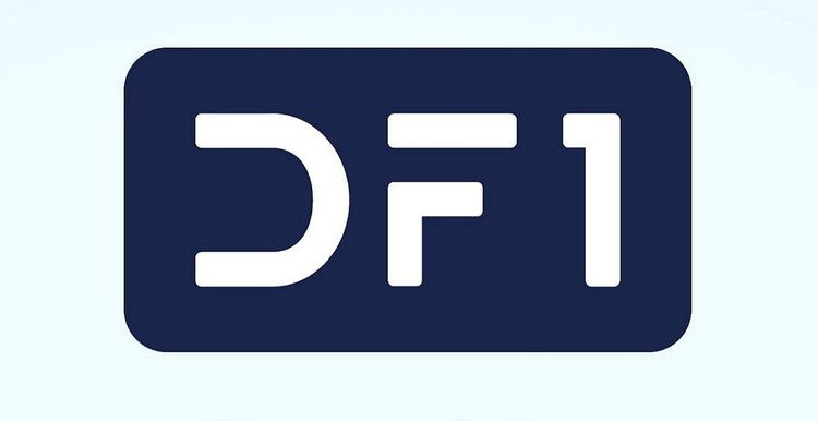 Das Logo des neu startenden TV-Kanals DF1. 