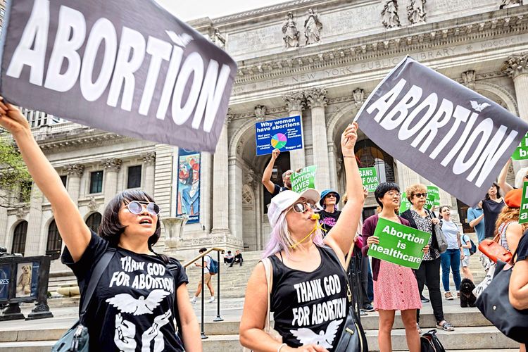 Abtreibungsbefürworterinnen auf einer Demonstration
