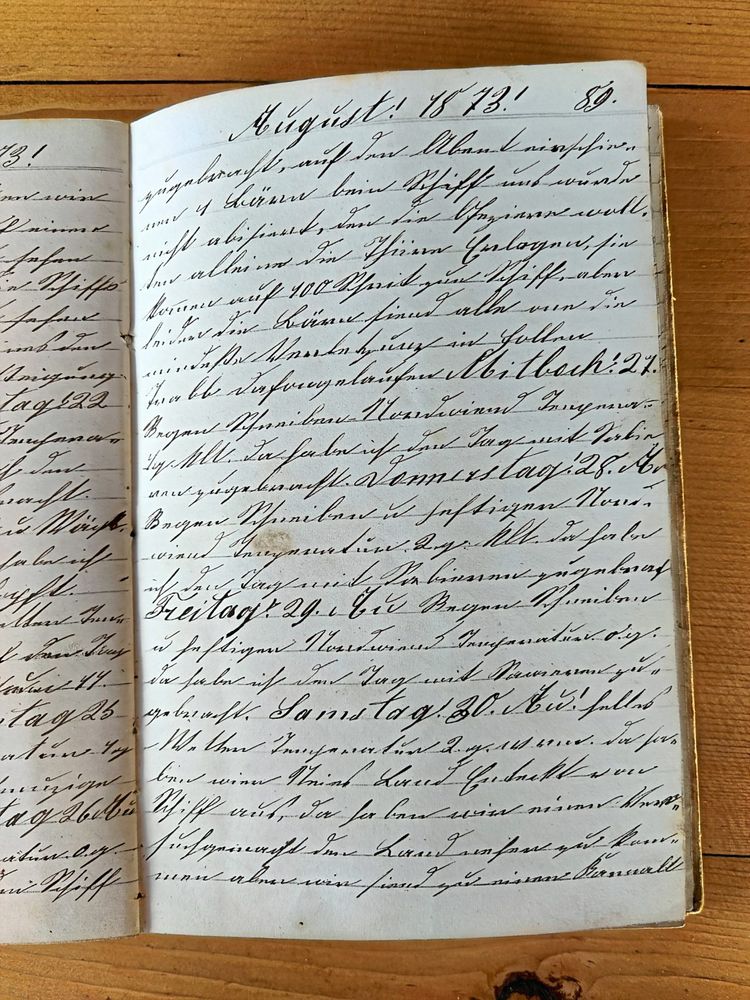 Detailaufnahme Tagebuch Johann Haller Expedition Franz-Josef-Land.