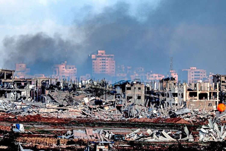 Von Israel zerstörte Häuser im Gazastreifen.