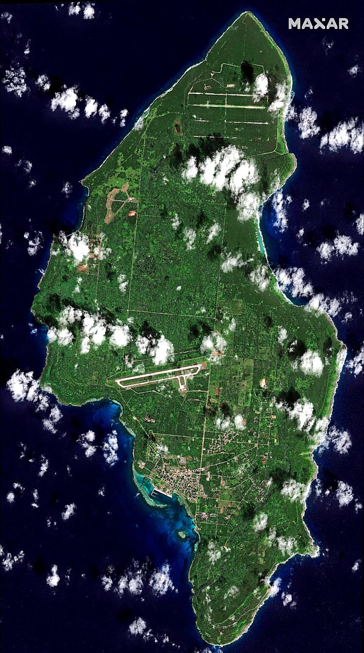 Satellitenbild der Insel Tinian.