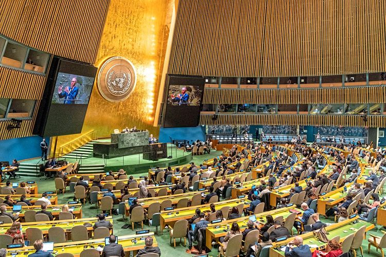 UN-Generalversammlung im Gebäude der Vereinten Nationen in New York.