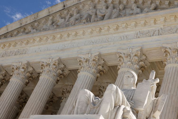 Blick auf das Gebäude des Supreme Courts in Washington