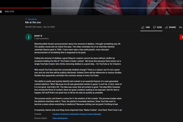 Wegen Entfernung Von Dislike Zahlern Mitgrunder Erwartet Absturz Von Youtube Netzpolitik Derstandard At Web