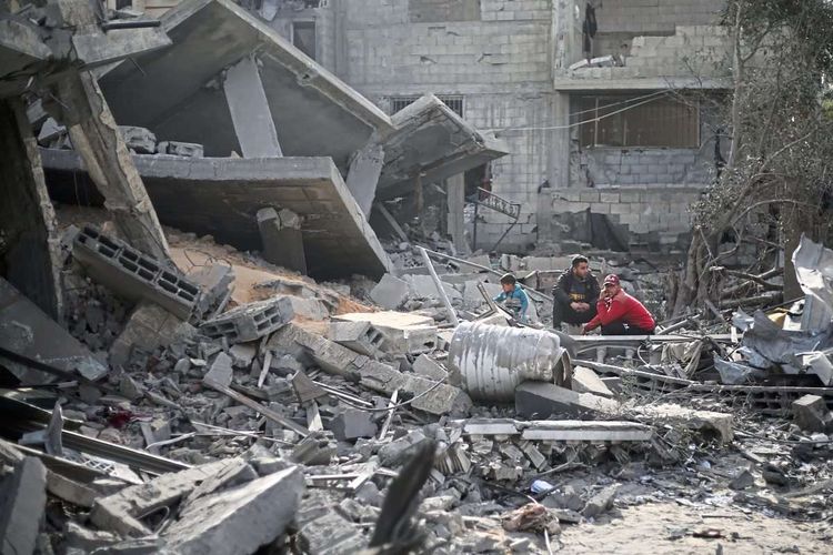 Spuren der Zerstörung in Rafah nach den israelischen Luftschlägen.