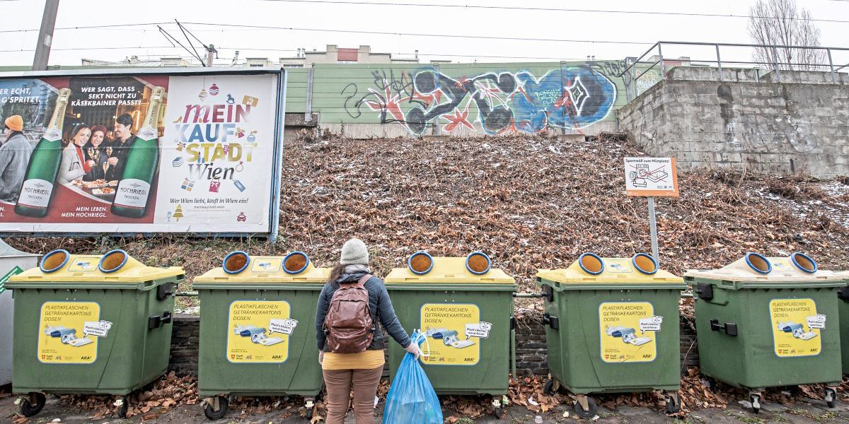 Mülltonnen Abfalltonnen Aufkleber mit stark haftenden