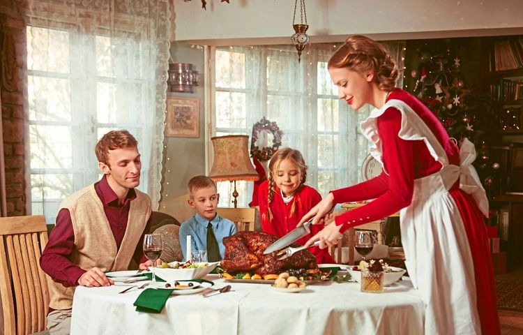 Bild einer traditionellen Familie.