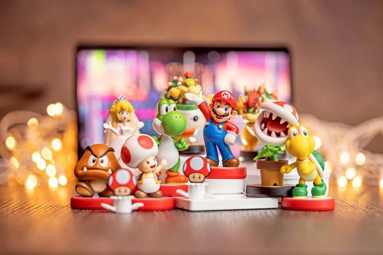 Das Bild zeigt unterschiedliche Nintendo-Charaktere als amiibo-Figuren.