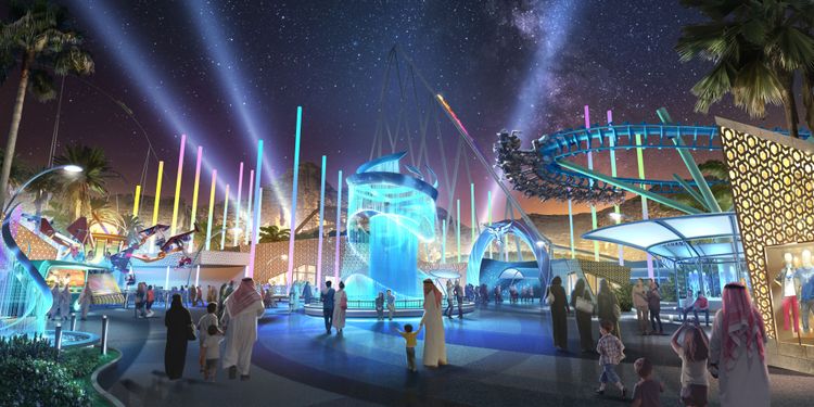 Mit einer Fläche von 32 Hektar und 28 Fahrgeschäften und Attraktionen in sechs Themenbereichen soll Six Flags Qiddiya der Themenpark werden, der alle Unterhaltungsrekorde bricht.