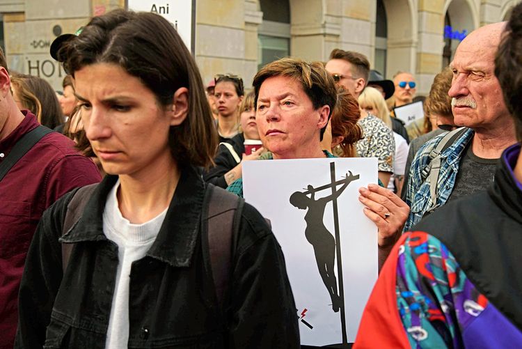 Demonstration für sichere Abtreibungen in Warschau