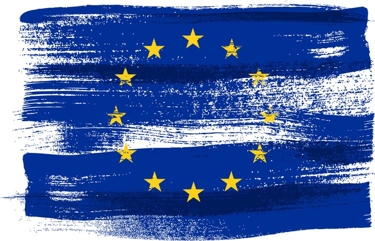 EU-Flagge, gemalt