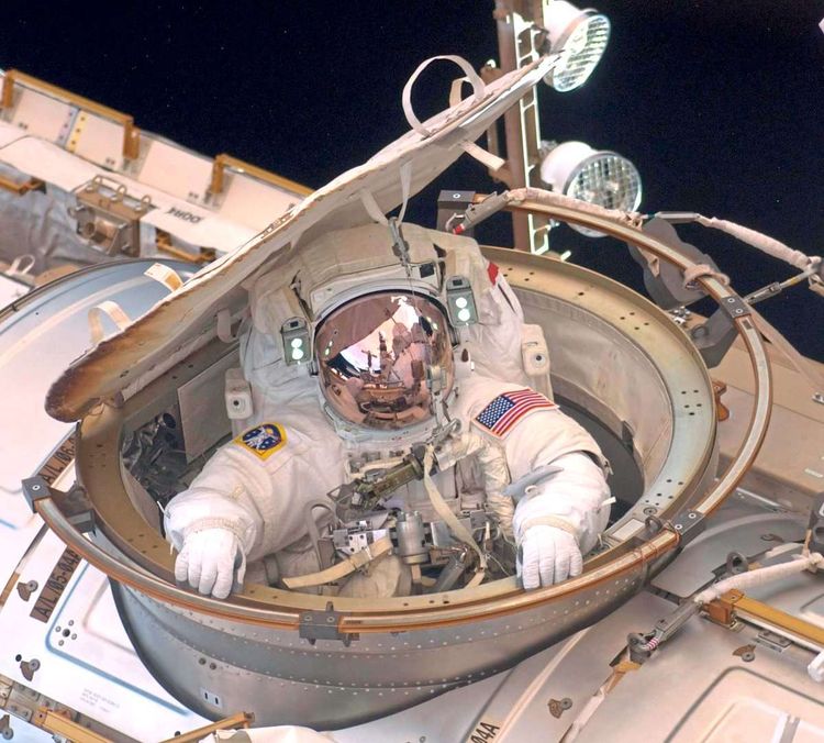 Astronaut Andrew Feustel in der Internationalen Raumstation der NASA