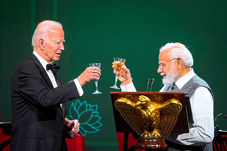 Joe Biden und Narendra Modi beim Staatsbankett