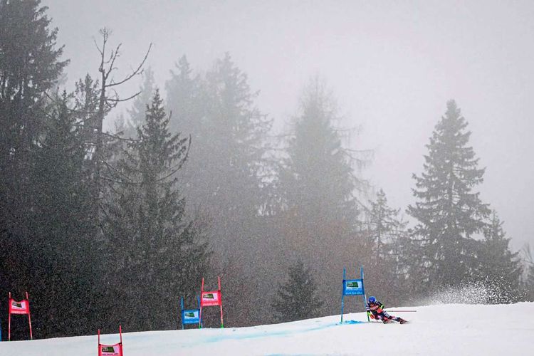 Mikaela Shiffrin im Riesenslalom in Kranjska Gora.