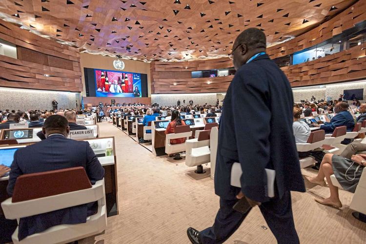 Generalversammlung der WHO in Genf am 21. Mai 2023
